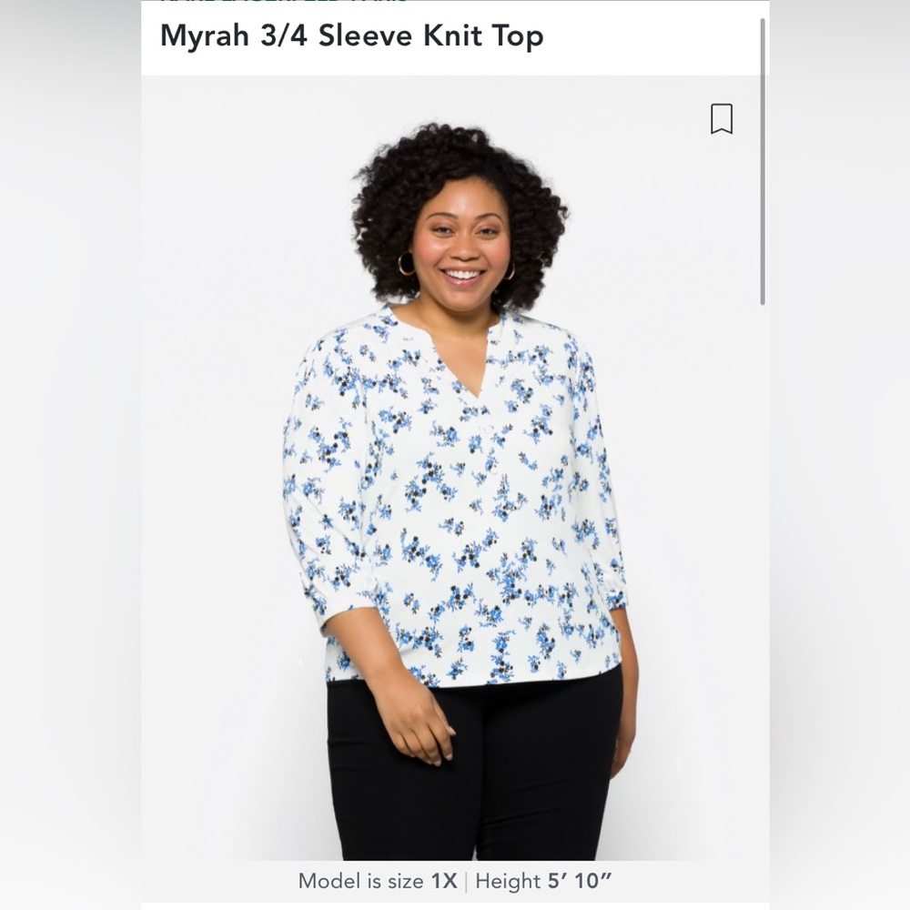 Karl Lagerfield Paris Myrah 3/4 Sleeve Knot Top